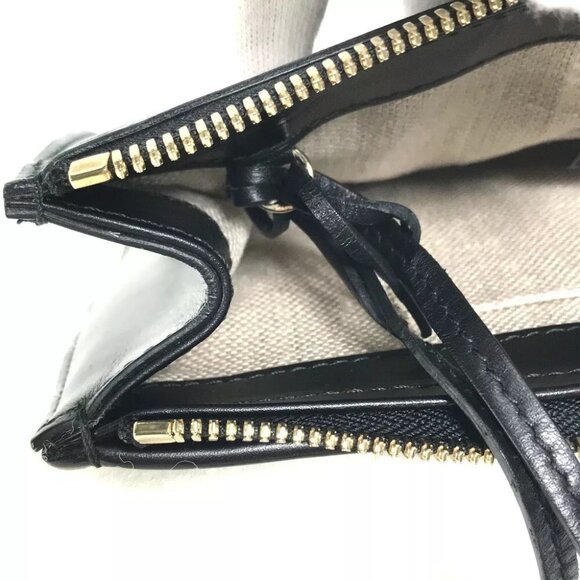 BALENCIAGA 347238 logo Bag Clutch bag Leather / Mouton Black/White - Picture 7 of 16